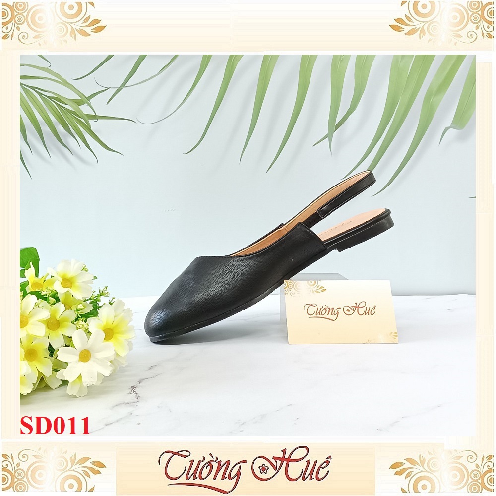 Giày Sandal Bệt Nữ Bít Mũi Mũi Vuông Quai Hậu Hở Gót