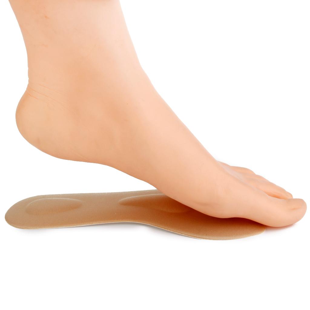 Elastic Memory Sponge Arch Support 3/4 Length Massage Insoles Beige