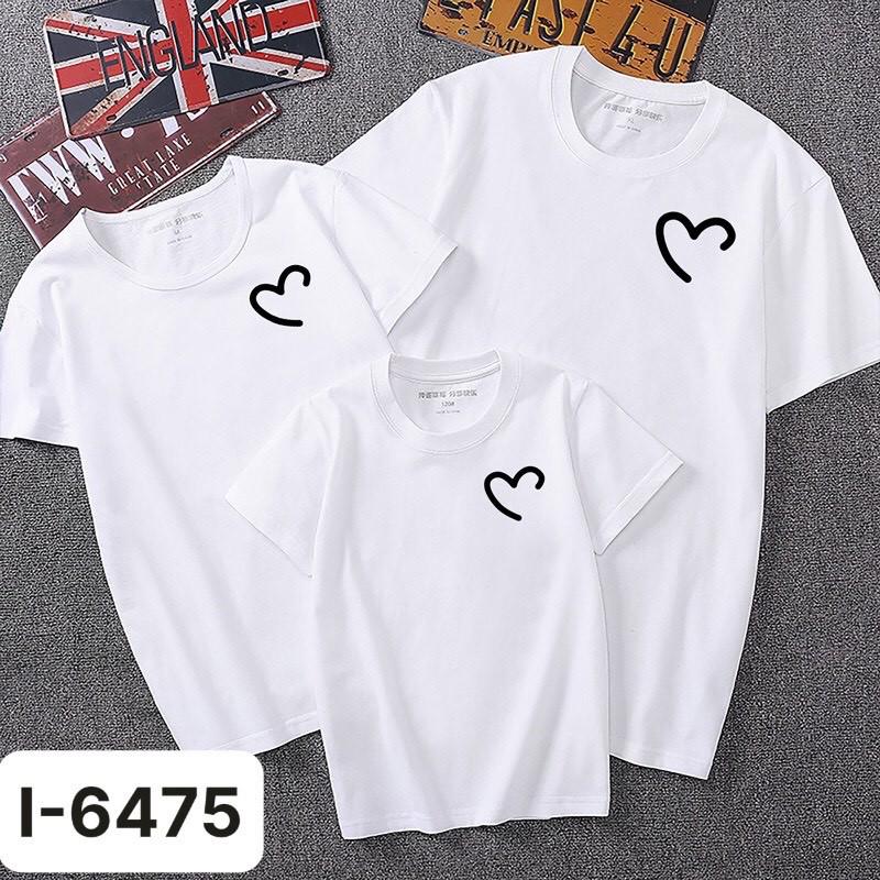 Áo Thun Gia Đình Logo Trái Tim Đơn Giản