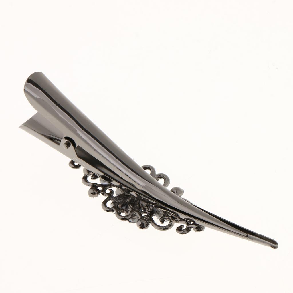 4x Fashion Hair Styling Tool Women Plated Rhinestone Hair Clip Duckbill Clip