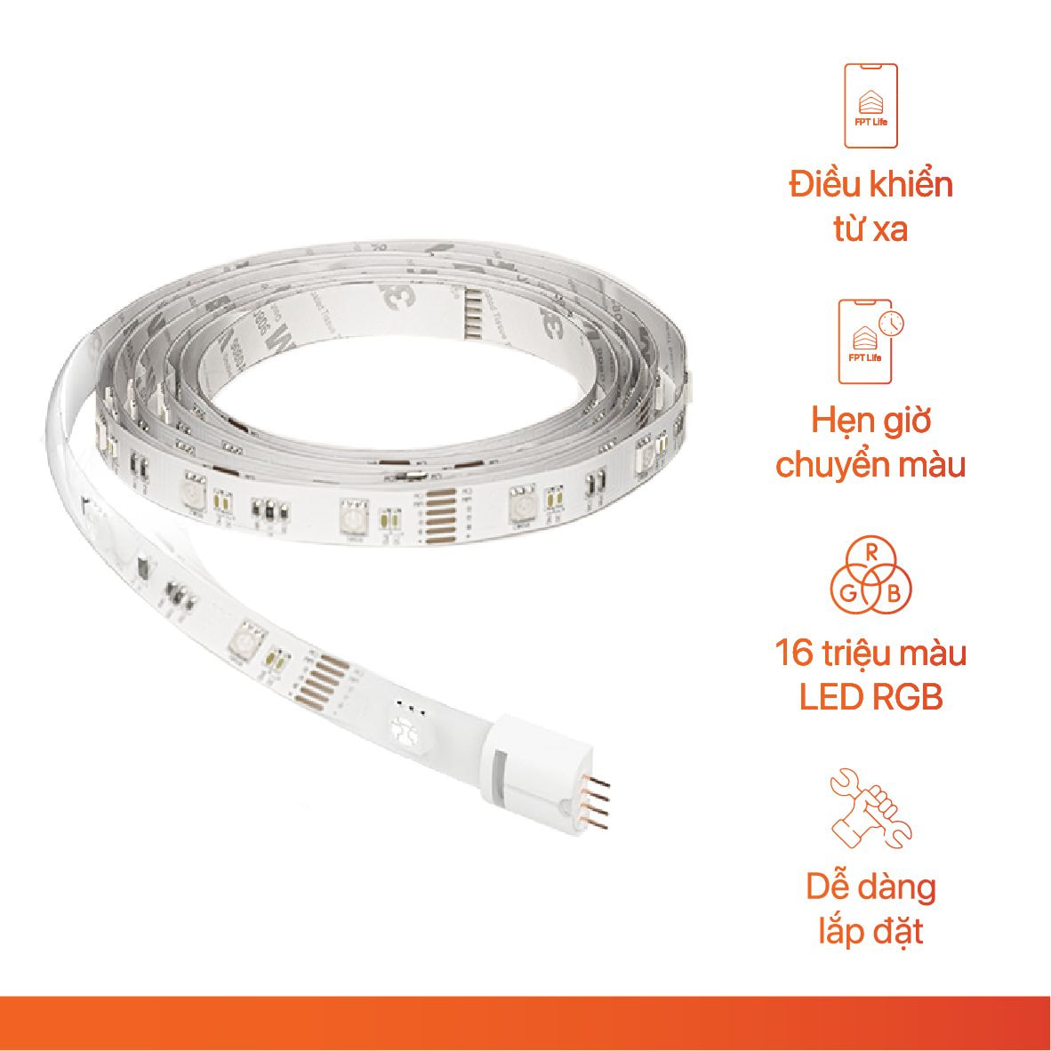 Đèn Led Dây Đổi Màu RGB Kết Nối Bluetooth Thông Minh 5m FPT (Hàng Chính Hãng)