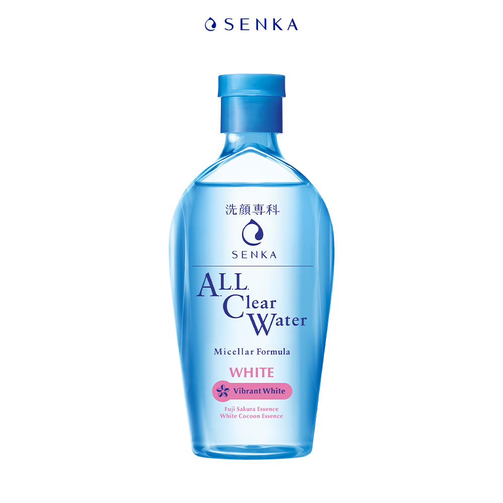 Bộ đôi Senka sạch sâu trắng mịn (Nước tẩy trang Senka Water White 230 ml + Sữa rửa mặt Senka Perfect Whip 120g + Lưới tạo bọt)