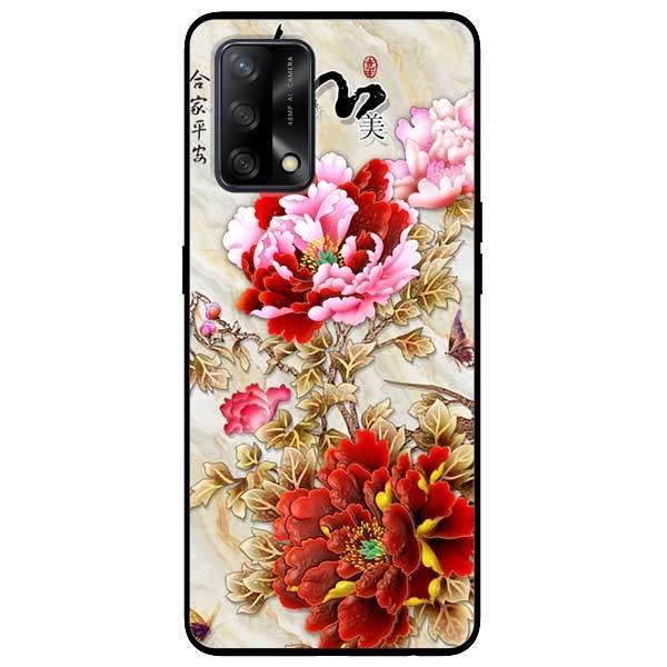 Ốp lưng dành cho Oppo A54 - A74 - A94 mẫu Mẫu Đơn Đỏ Hồng