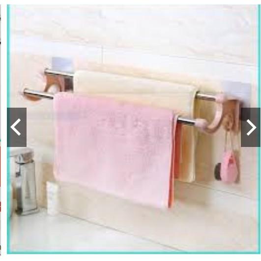 KỆ VẮT KHĂN 2 THANH INOX DÍNH TƯỜNG SIÊU CHẮC CHẮN HÀNG ĐẸP