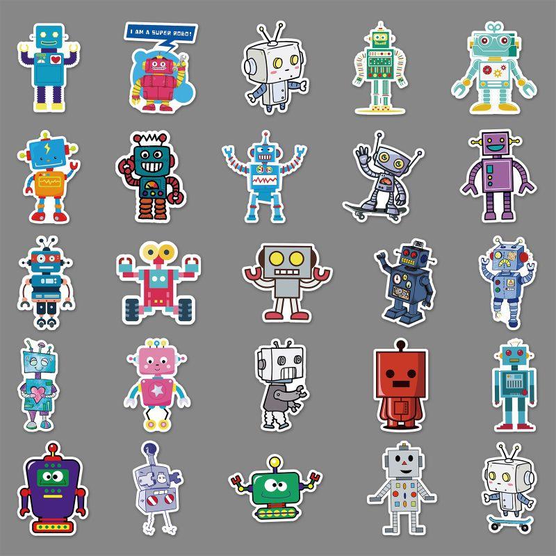 Set 50 hình dán decal robot cho bé, chống thấm nước, dán balo, mũ bảo hiểm,sách vò