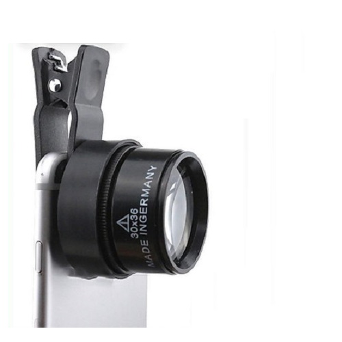 Kính lúp cầm tay tích hơp kẹp điện thoại phóng đại 30 lần soi trang sức, đồ cổ đa năng cao cấp