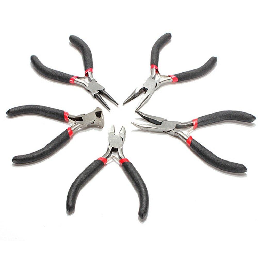 5Pcs Mini Jewellery Plier Cutter Round Bent Nose Beading Making Design Tool Kit