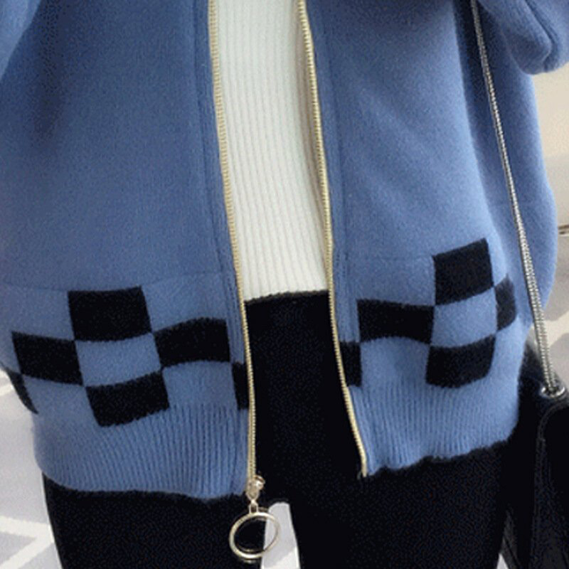 Áo cardigan len nữ dáng ngắn phong cách Hàn Quốc khóa kéo, chất len mềm mại S0091