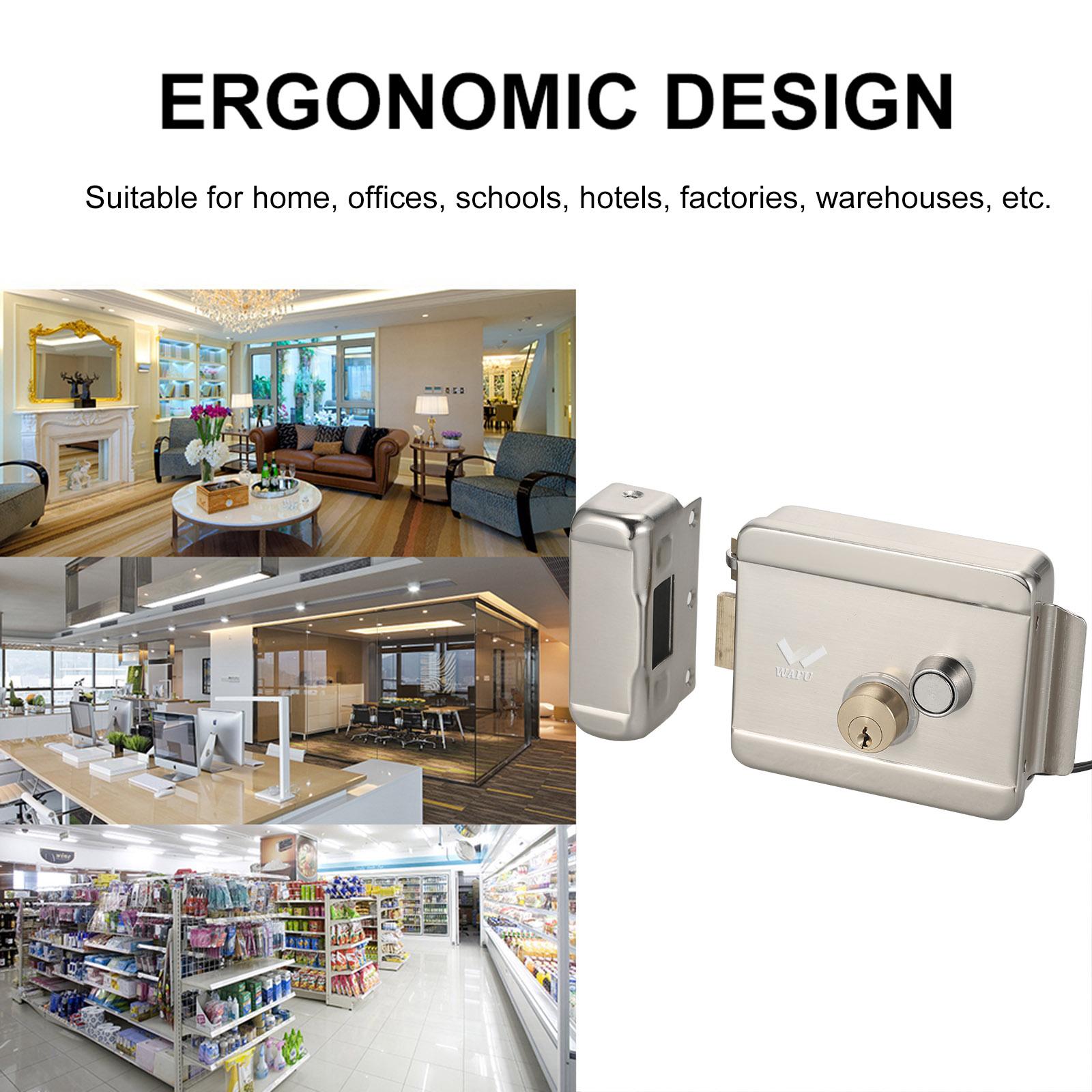 WAFU Smart Electric Gate Door Lock Secure Electric Metallic Lock Electronic Door Lock Door Access Control for Home Office Apartment Warehouse