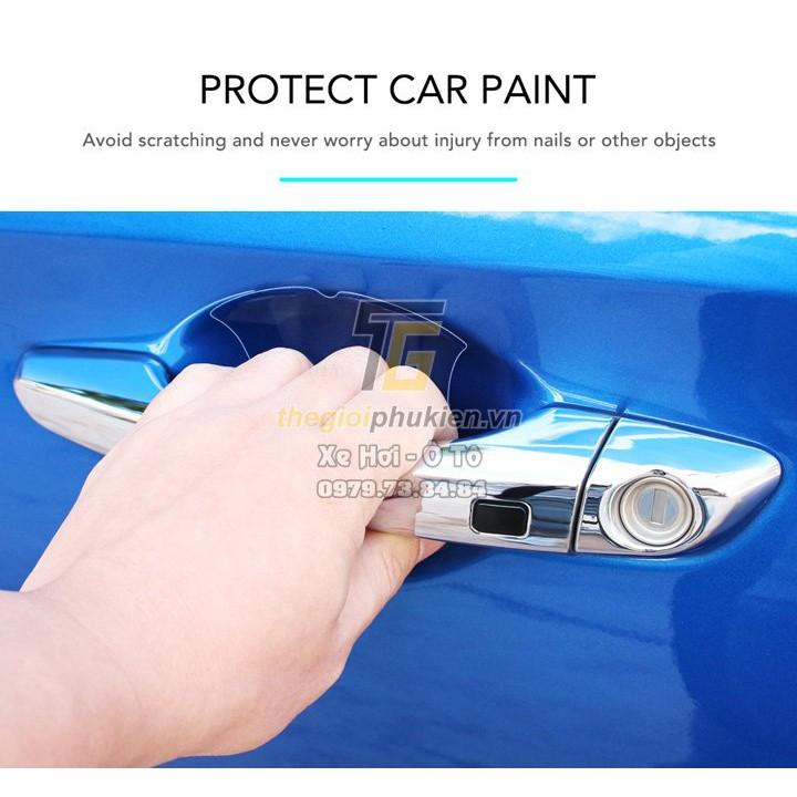 Combo bộ ốp tay nắm cửa vân Carbon và hõm cửa 3M xe Hyundai Santafe 2021