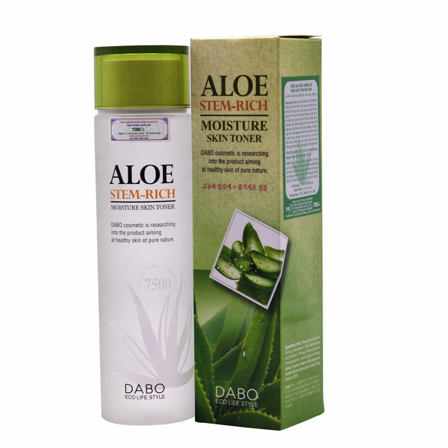 Nước hoa hồng dưỡng da sạch nhờn cao cấp Hàn Quốc tinh chất lô hội Dabo Aloe Stem-Rich Skin (150ml) – Hàng chính hãng.