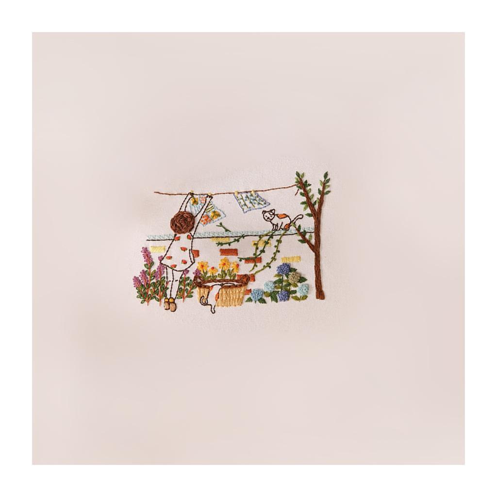 Stamped Embroidery Kit For Beginner Colorful Life Pattern DIY Home Decor 1