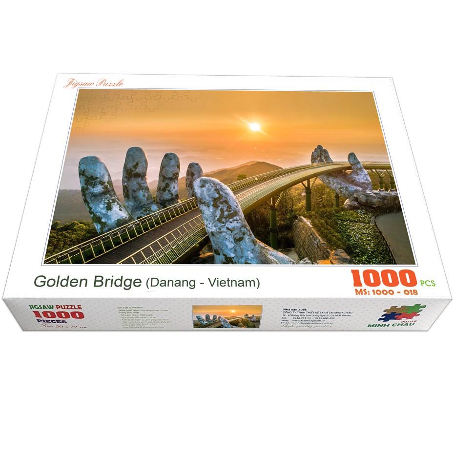 Bộ tranh xếp hình cao cấp 1000 mảnh ghép của liên kết mua – Cầu Vàng, Đà Nẵng (50x80cm)