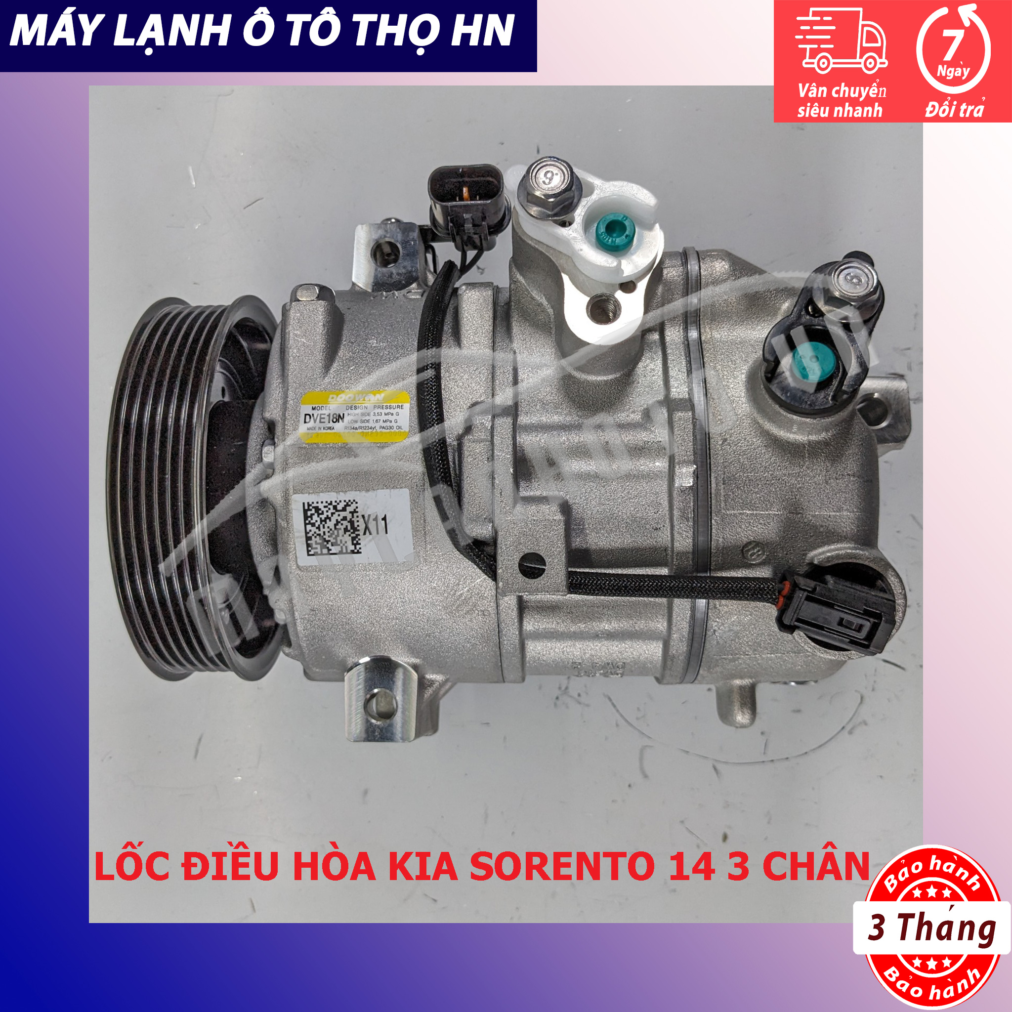 Lốc điều hòa Kia Sorento 2012 2013 2014 2015 2016 hàng Hàn Quốc 12 13 14 15 16 97701-2P200/250