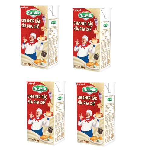 Combo 4 hộp Đặc Sữa Pha Chế Có Đường NuTiMilk Hộp 380Gr