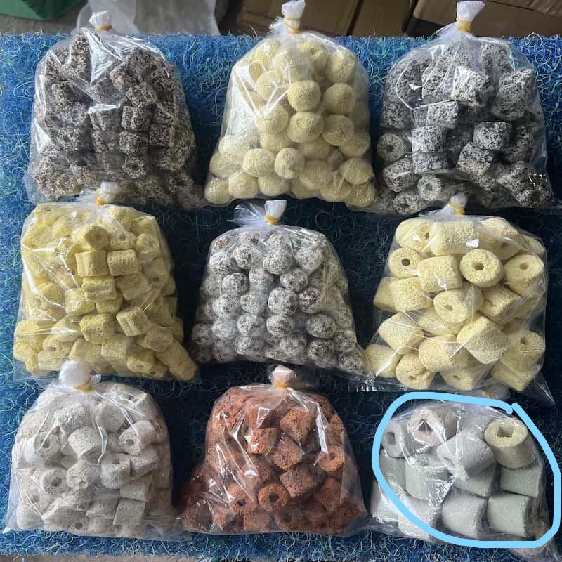Sứ lọc Vật Liệu Lọc Hồ Cá: Sứ Trụ Trắng- Trụ Đỏ- Trụ Vàng Và Trụ Nhiều Màu