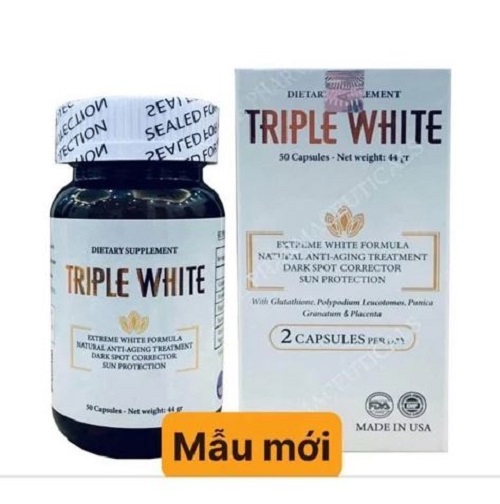 Viên uống Triple white, Viên uống Glutathione 1200 mg ( Mẫu mới )