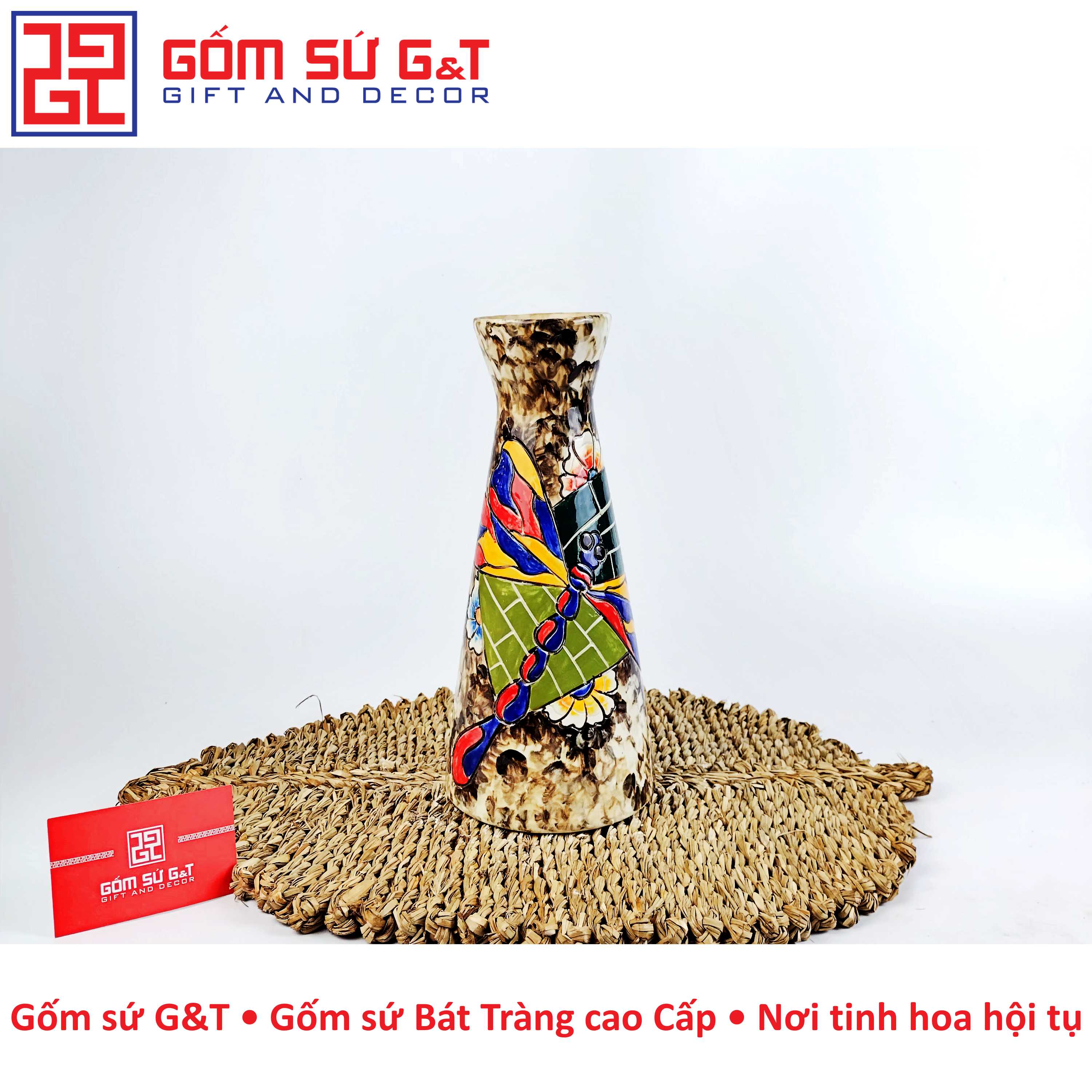 Lọ hoa chân váy chuồn chuồn Gốm Sứ G&amp;T