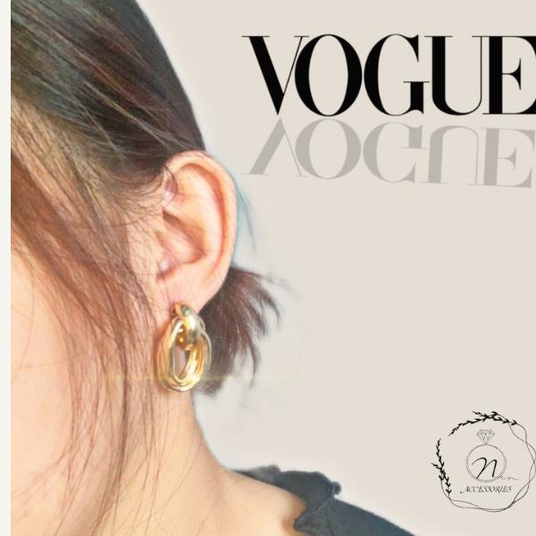 NQSTORE khuyên tai hợp kim mạ vàng phong cách retro dáng dài