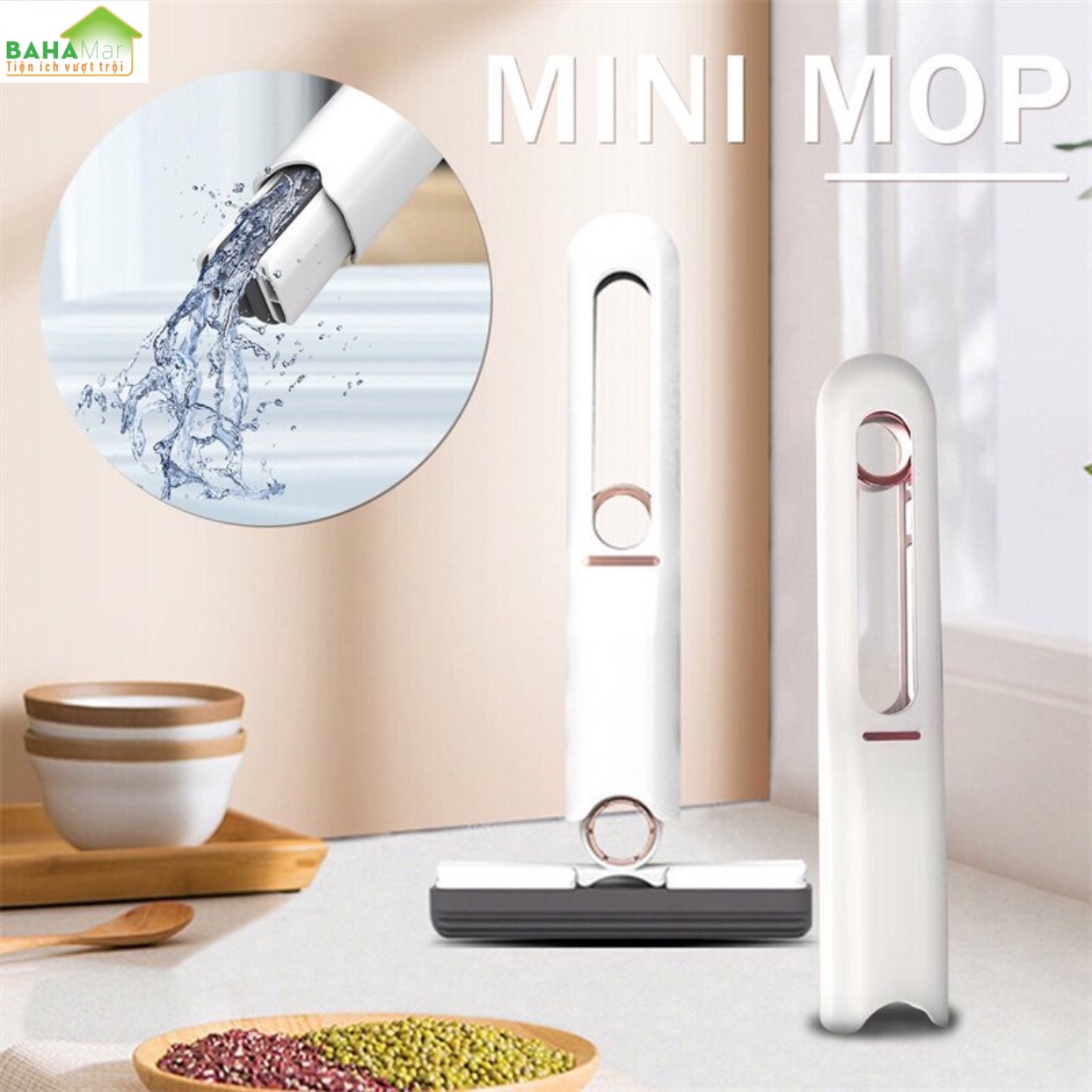 CÂY LAU MINI ĐA NĂNG VÀ THÔNG MINH TỰ VẮT GẤP GỌN SIÊU THẤM HÚT TIỆN DỤNG LAU DỌN "BAHAMAR" Làm sạch mạnh mẽ, có thể lau nhiều loại bề mặt : kính, đá, sàn nhà, sàn bếp, bàn vệ sinh, bàn học...