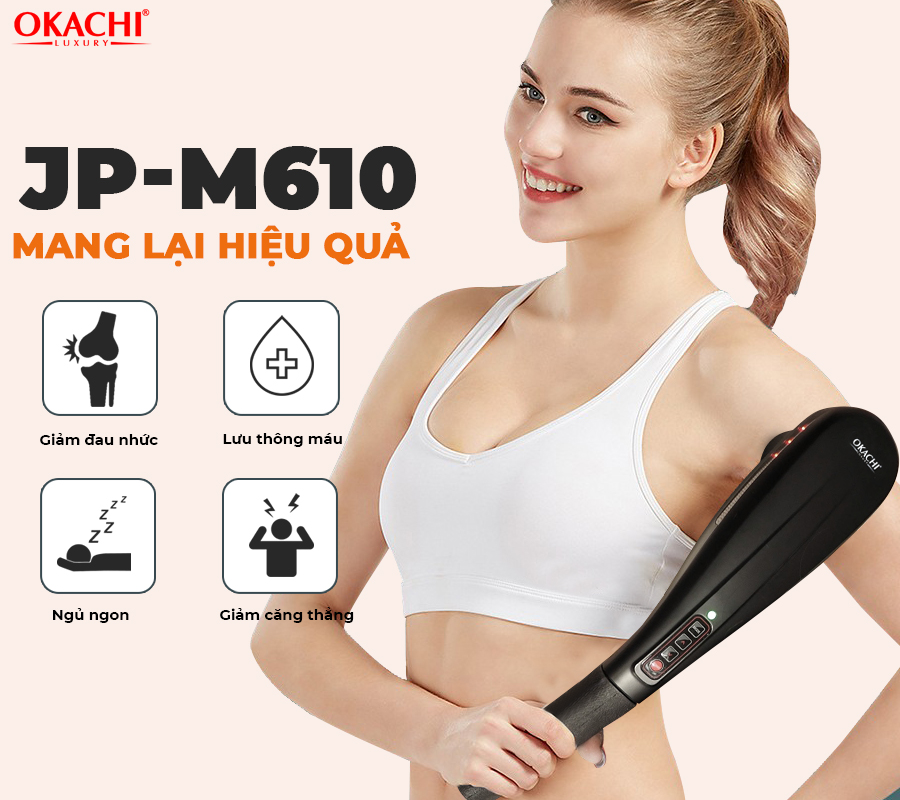 Máy massage cầm tay hồng ngoại OKACHI LUXURY JP-M610 (màu đen)