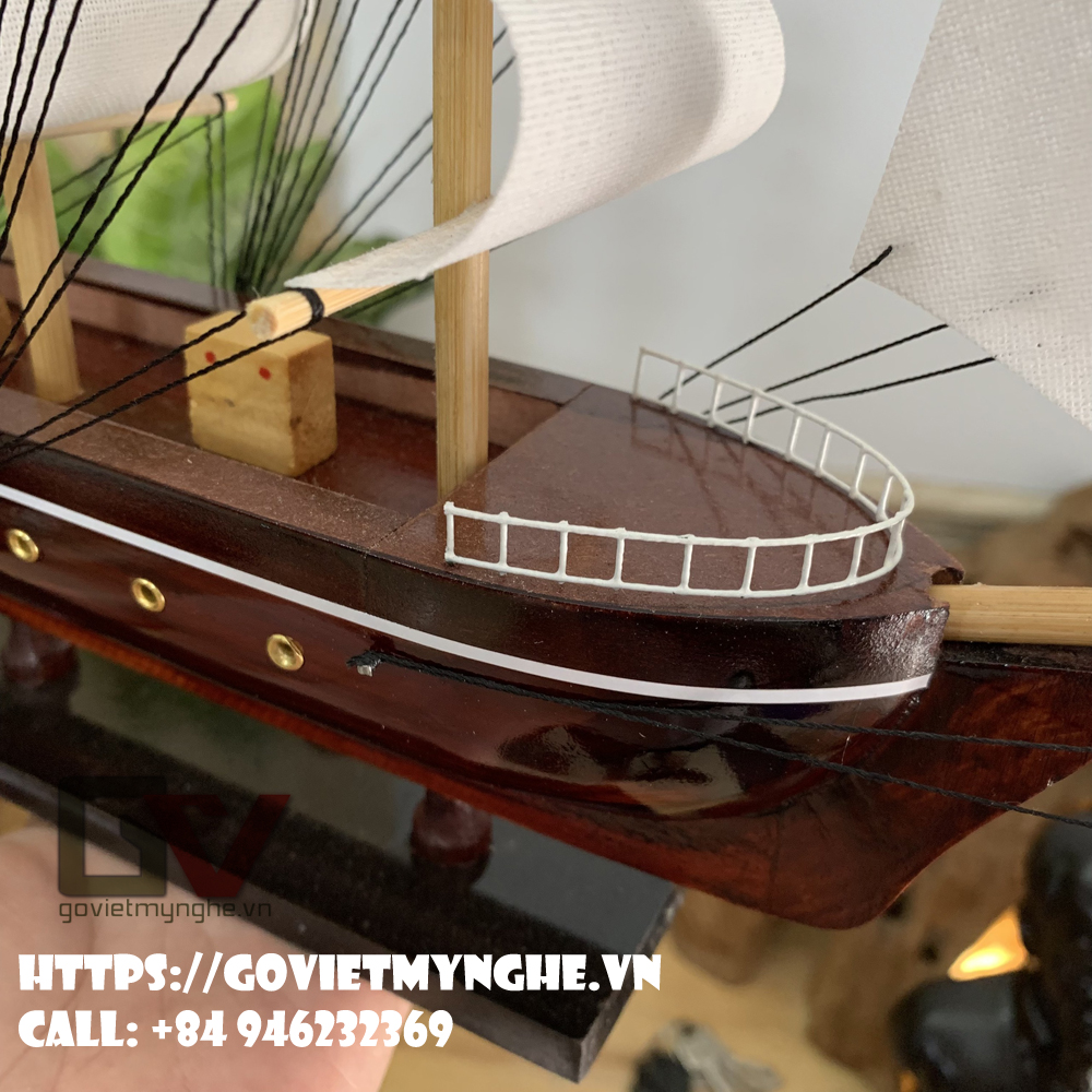 Mô Hình Thuyền Gỗ Chở Hàng Le Belem Thân 30cm - Gỗ Tự Nhiên