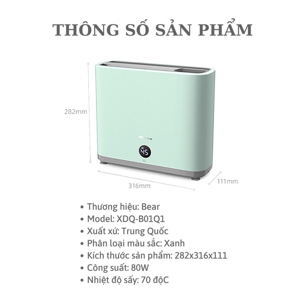 Máy sấy tiệt trùng dao thớt đũa Bear XDQ-B01Q1 khử khuẩn an toàn - Hàng chính hãng