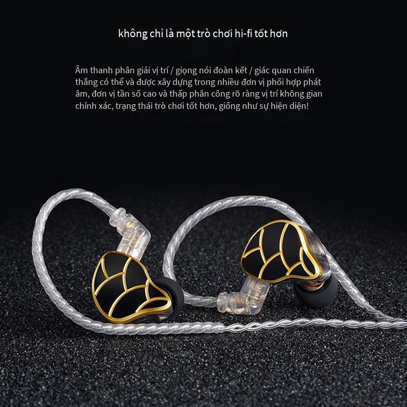 Phong cách mới nhất di chuyển vòng sắt sắt tai nghe bass nặng kim loại có dây thể thao nghe nhạc trong tai Tai nghe phân chia tần số HIFI tai nghe treo tai