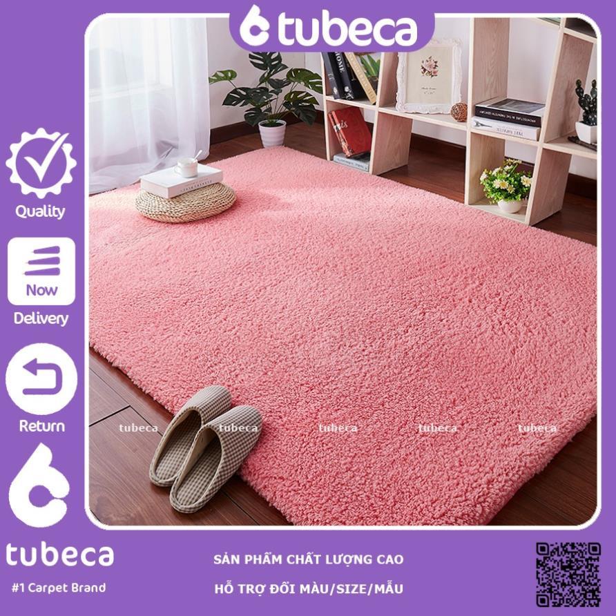 Thảm Lông Cừu Trải Sàn Phòng Khách | Màu Hồng | Thảm Cao Cấp | Dày Dặn | Cực Êm | Size 2m x 1m6 | TUBECA