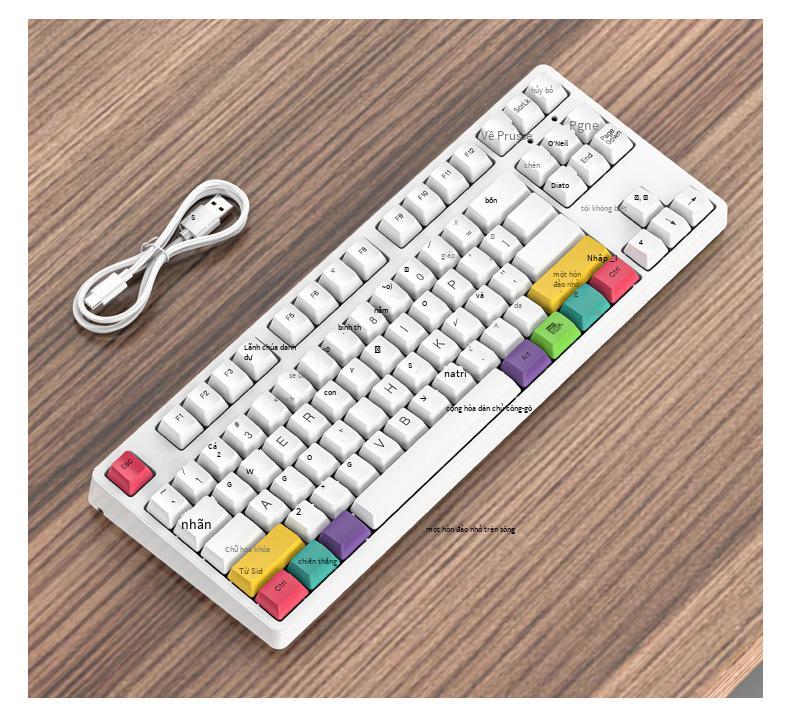 Đảm bảo chất lượng bàn phím sạc không dây macro 2.4G bluetooth 3 chế độ pha lê trong suốt Bàn phím cơ phát sáng RGB phím văn phòng trò chơi