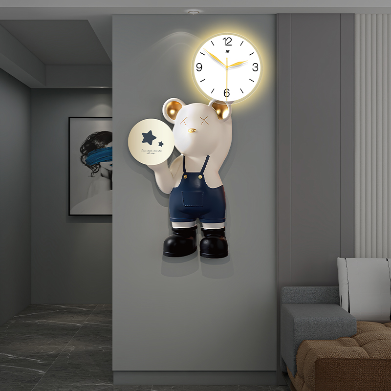 Đồng hồ treo tường kim trôi CÓ ĐÈN phong cách Bắc Âu hiện đại decor phòng khách MOD Decor mã 22142