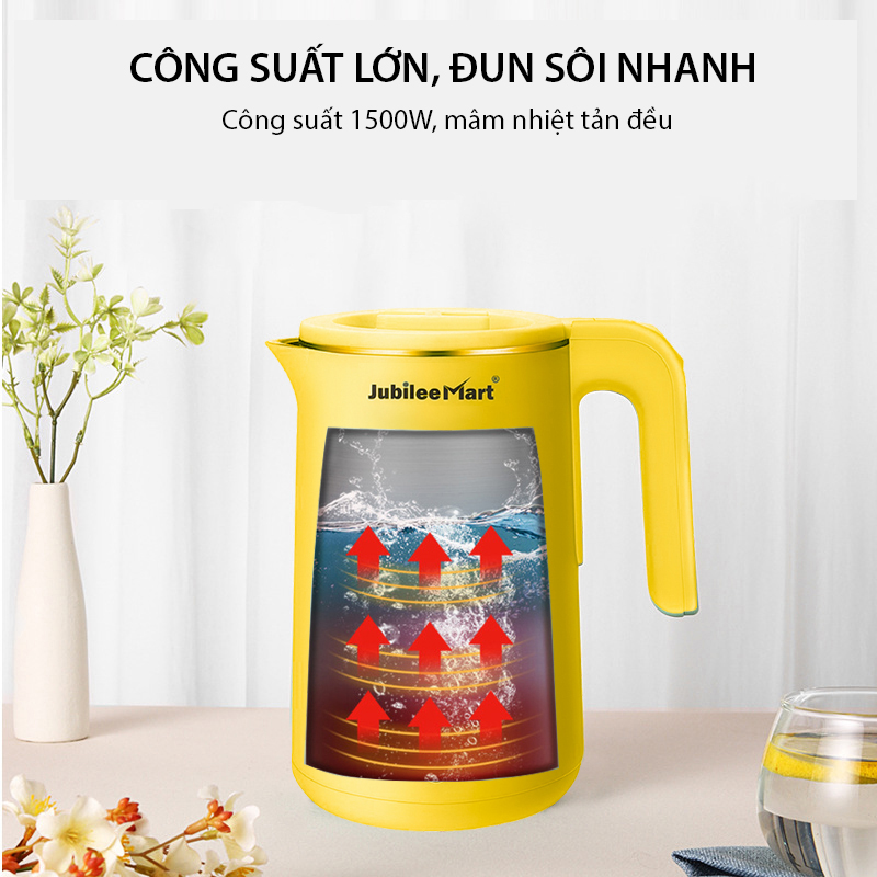 Ấm Siêu Tốc Đun Nước Cao Cấp 2.3L (Vàng) - Ấm Đun Nước Tự Ngắt, Bền Bỉ Sang Trọng - BH 12T