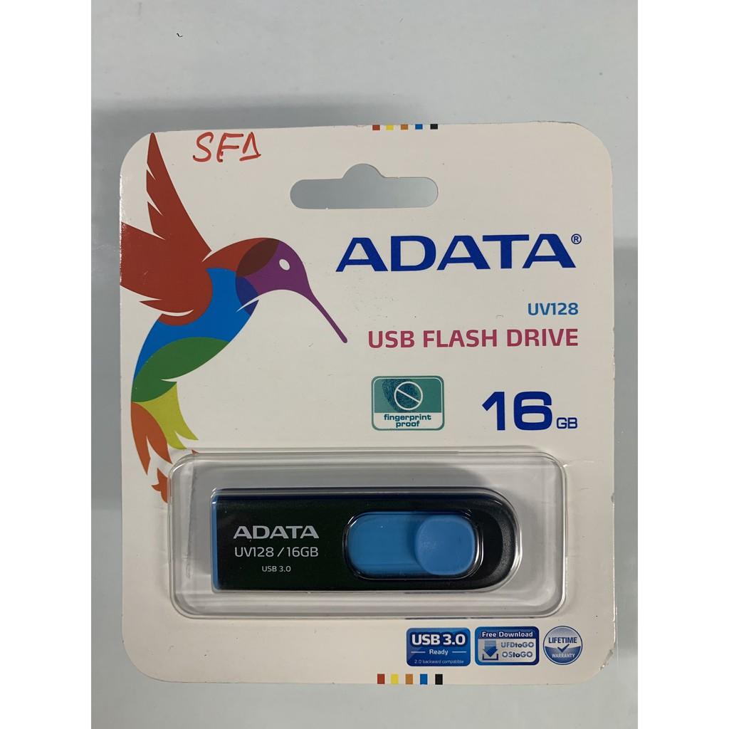 USB 3.0 16Gb ADATA UV128 (Vàng phối đen) - Hàng Chính Hãng