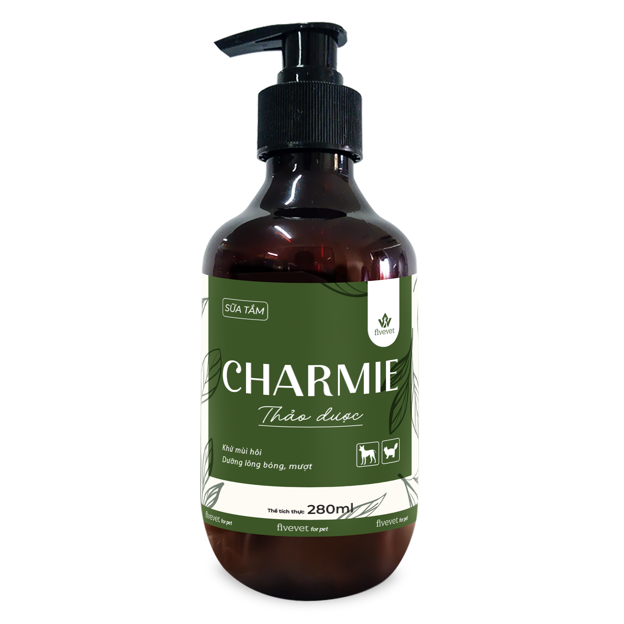 Sữa tắm Charmie thảo dược cho thú cưng 280ml - Fivevet