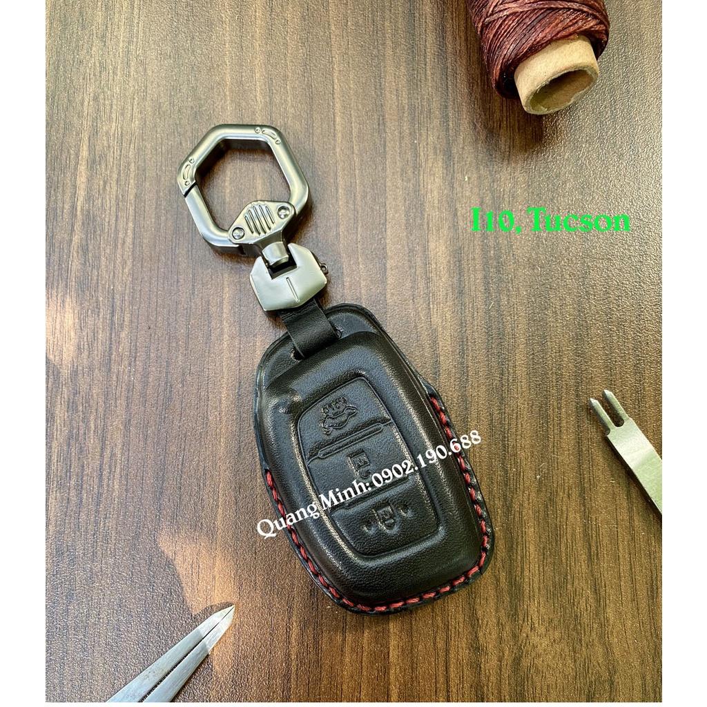 Bọc chìa khóa da bò hàng ép khuân dầy dặn cho Huyndai I10 + Tucson