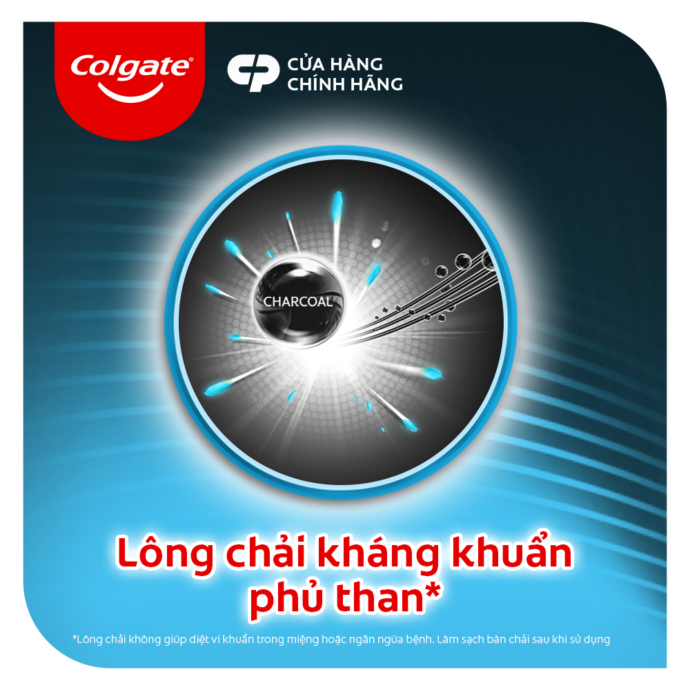 Bộ 4 bàn chải đánh răng Colgate than hoạt tính kháng vi khuẩn SlimSoft Charcoal mềm mảnh (Màu và Bao bì ngẫu nhiên)