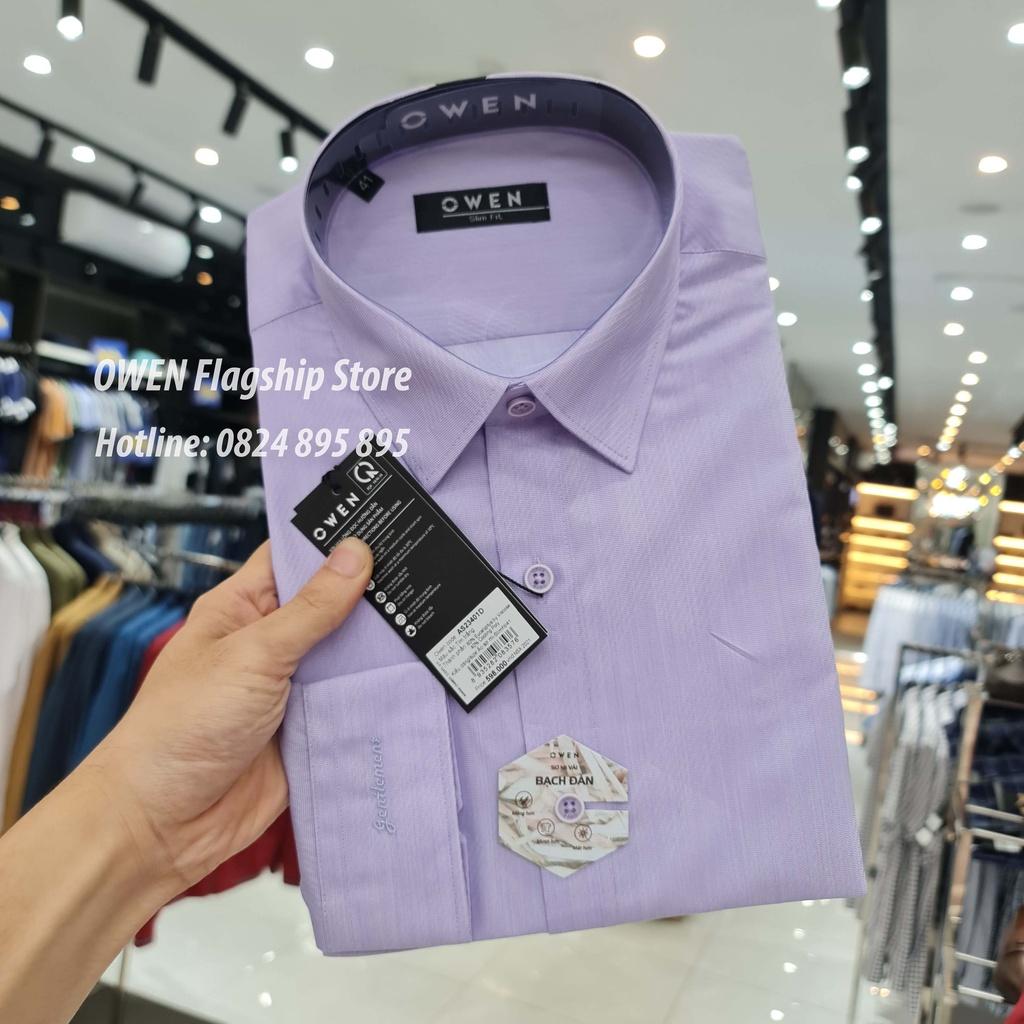 OWEN - Áo sơ mi nam dài tay dáng SLIMFIT sợi Bạch đàn - Mã AS23401D