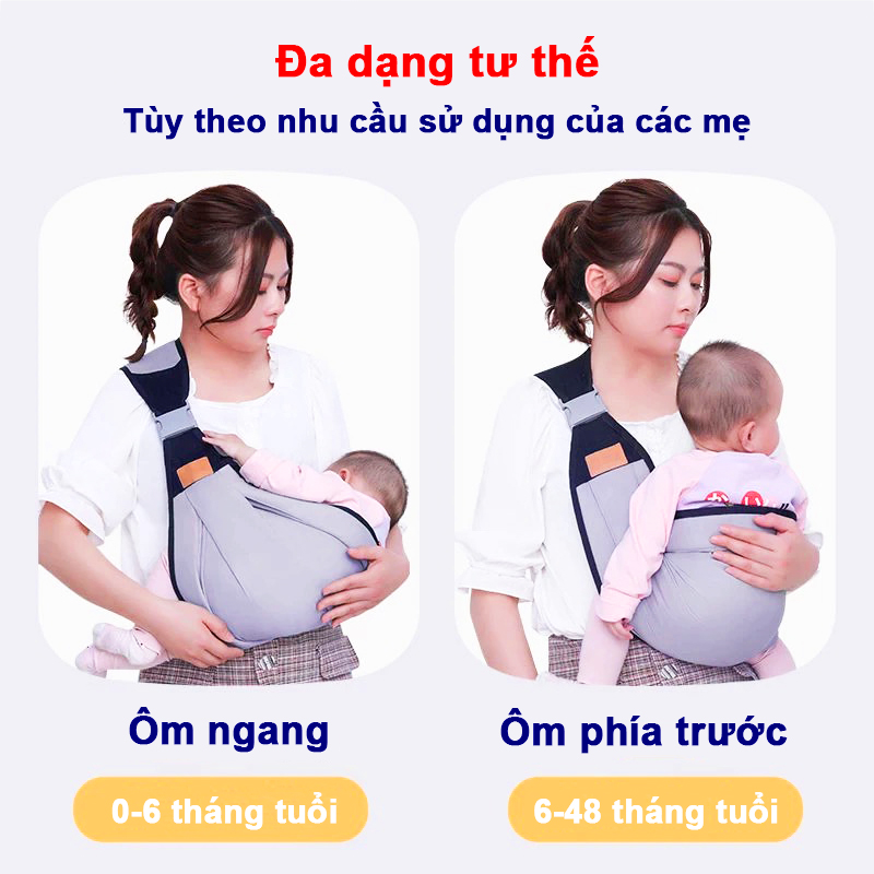 Địu em bé gọn nhẹ cao cấp Baby-S, Địu cho bé 0-3 tuổi thông thoáng dễ sử dụng – SSS035