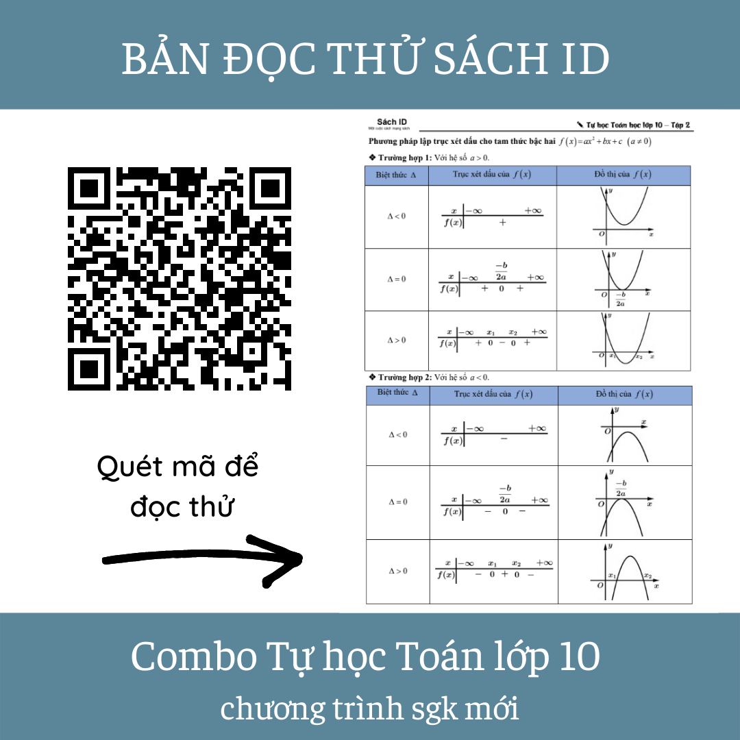 Combo 2 Sách ID Tự Học Toán Học Lớp 10 Chuẩn Chương Trình SGK Bản Mới Nhất Moonbook