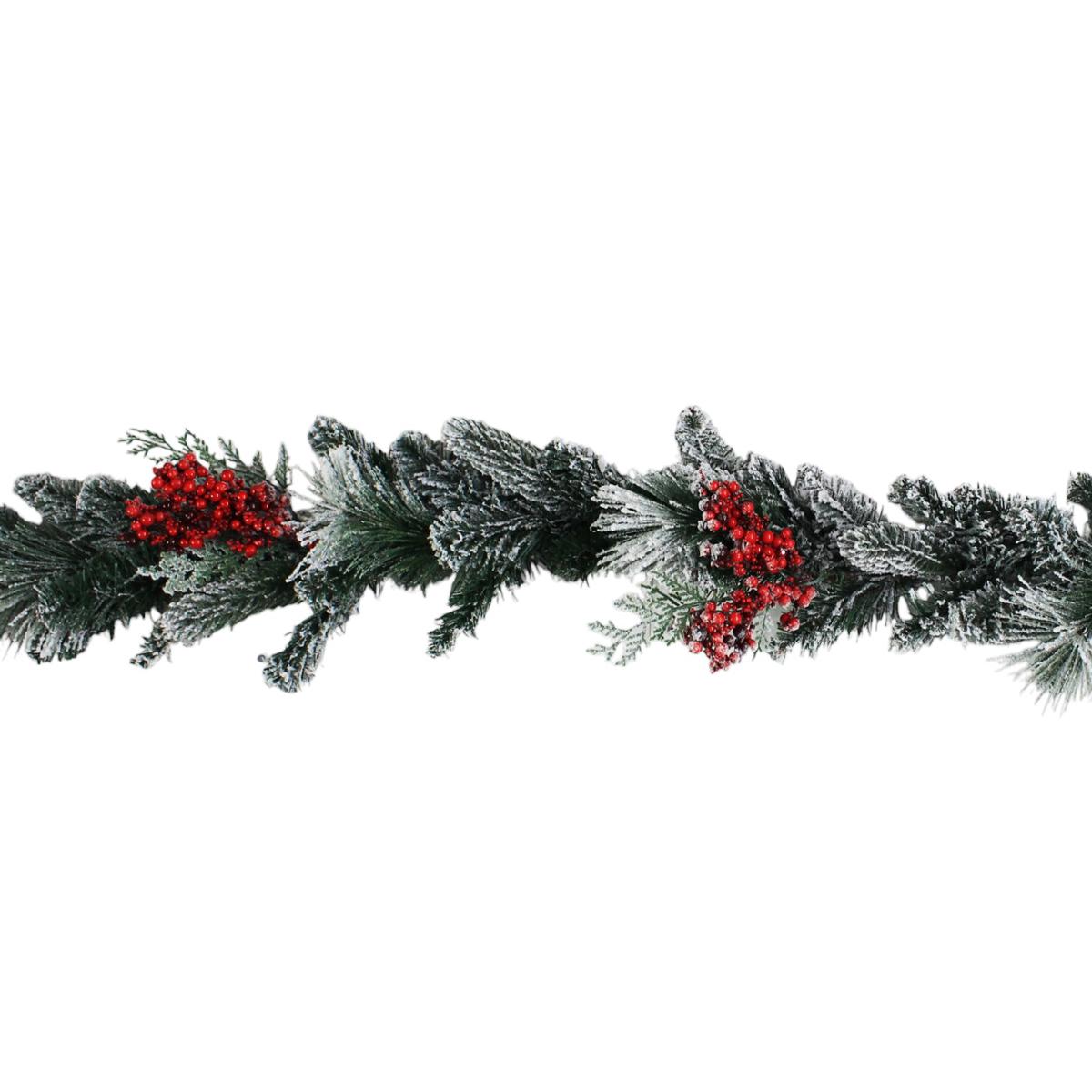 Dây Trang Trí 4 Loại Lá Phủ Tuyết 210 cm - Trang Trí Giáng Sinh - Chaang Chiia LP-G10-SD