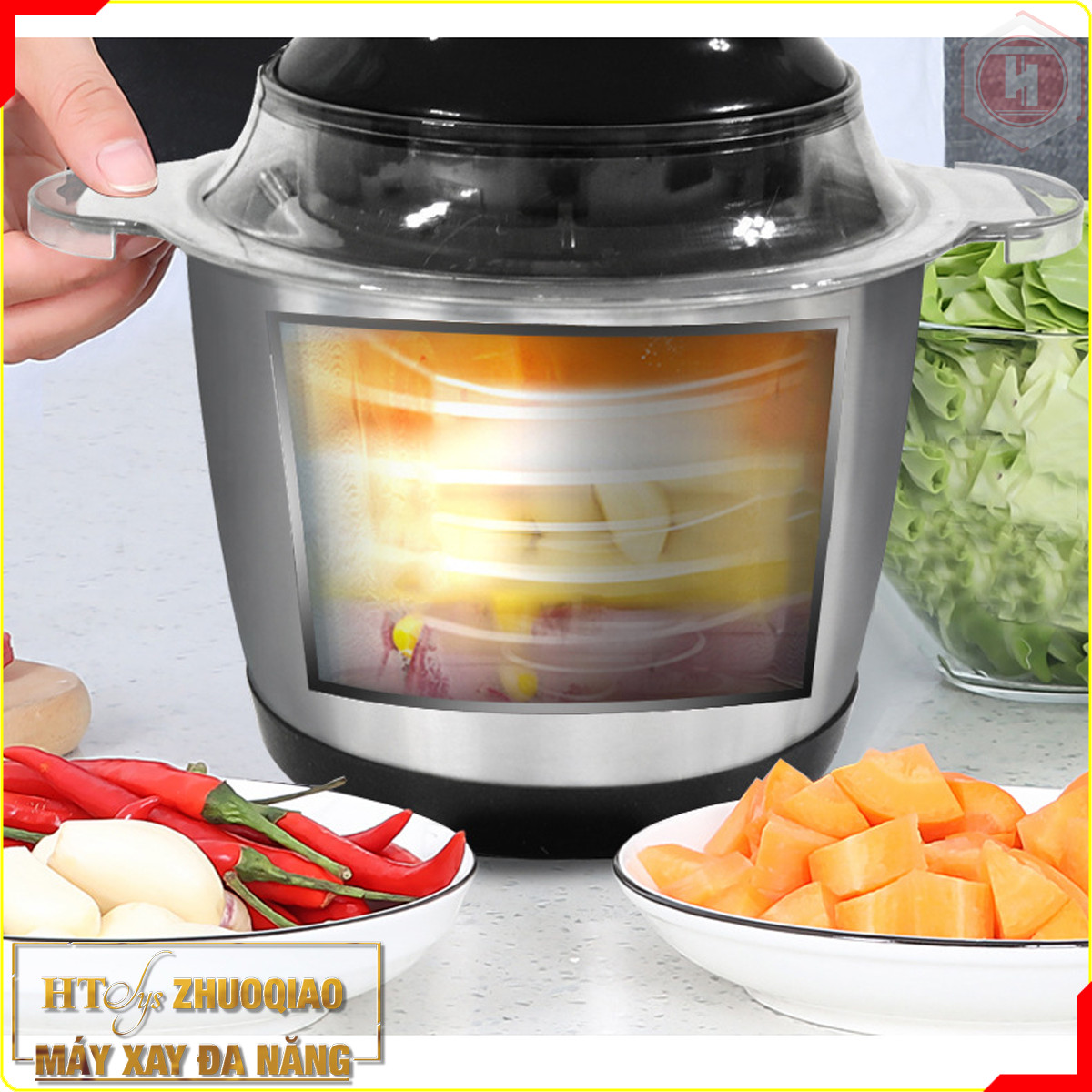 Máy xay đa năng HT SYS - ZHU0QIAO -300W - Máy Xay Hành, Tỏi, Rau Củ ,Thịt Dung Tích 2L - 4 Lưỡi dao - Cối inox 304 - Hàng Nhập Khẩu