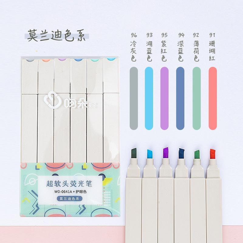 Bút Highlight Pastel Dạ Quang Nhiều Màu Nhớ Dòng Nhiều Màu Set 6 Cây