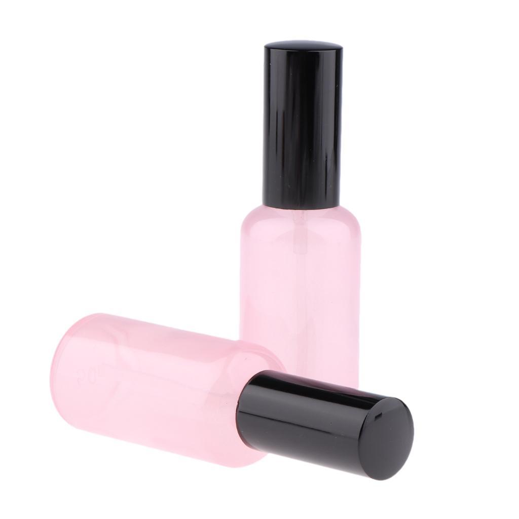 4pcs Pink Empty Glass Pump Spray Bottle Cosmetic Sprayer Container Dispenser