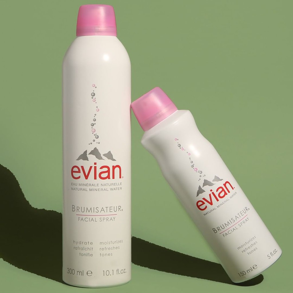 Combo 2 xịt khoáng cấp ẩm và làm dịu da Evian 300ml + 150ml