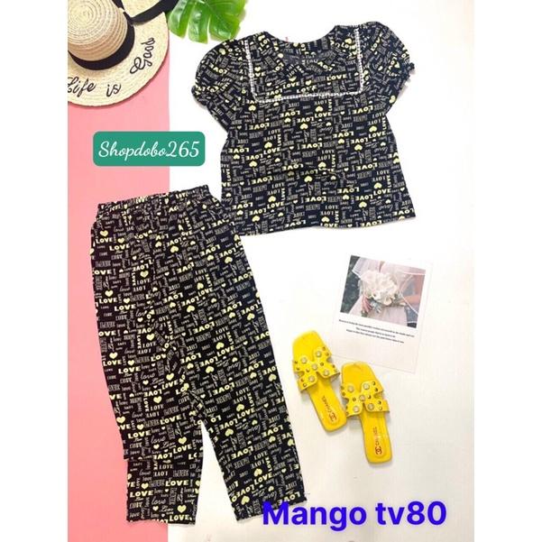 Đồ bộ nữ,đồ ngủ mặc nhà lửng 9 tấc vải lụa mango BL 13 họa tiết dễ thương size 47-60kg.