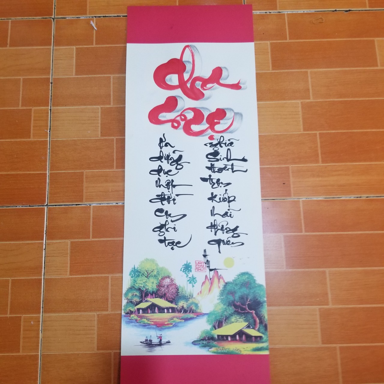 Thư pháp viết tay cha mẹ . Quà tặng tranh thư pháp. Quà tết, mừng thọ ông bà, cha mẹ.