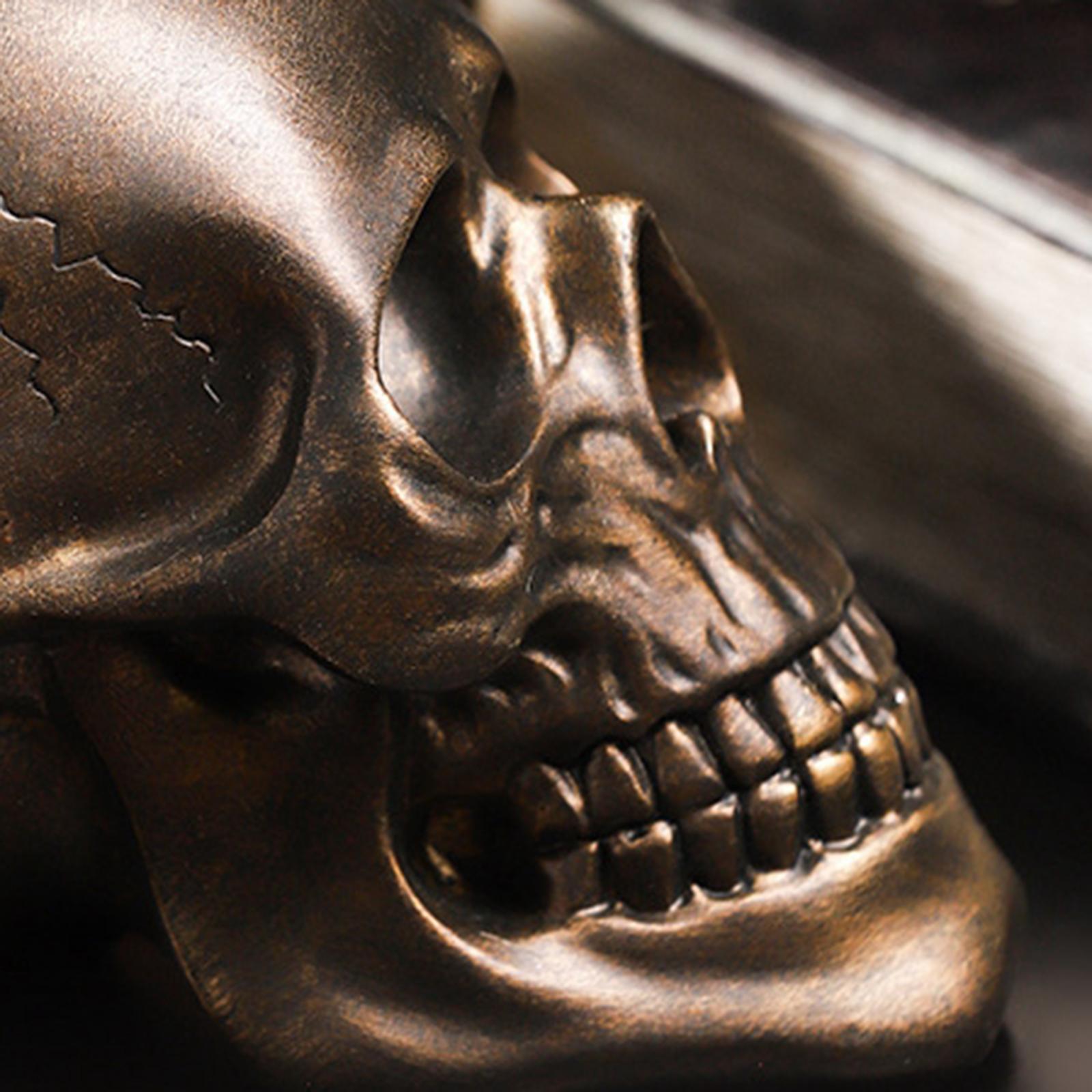 Skeleton Head Statue Skull Figurine Sculpture for Desktop Photo Props Office