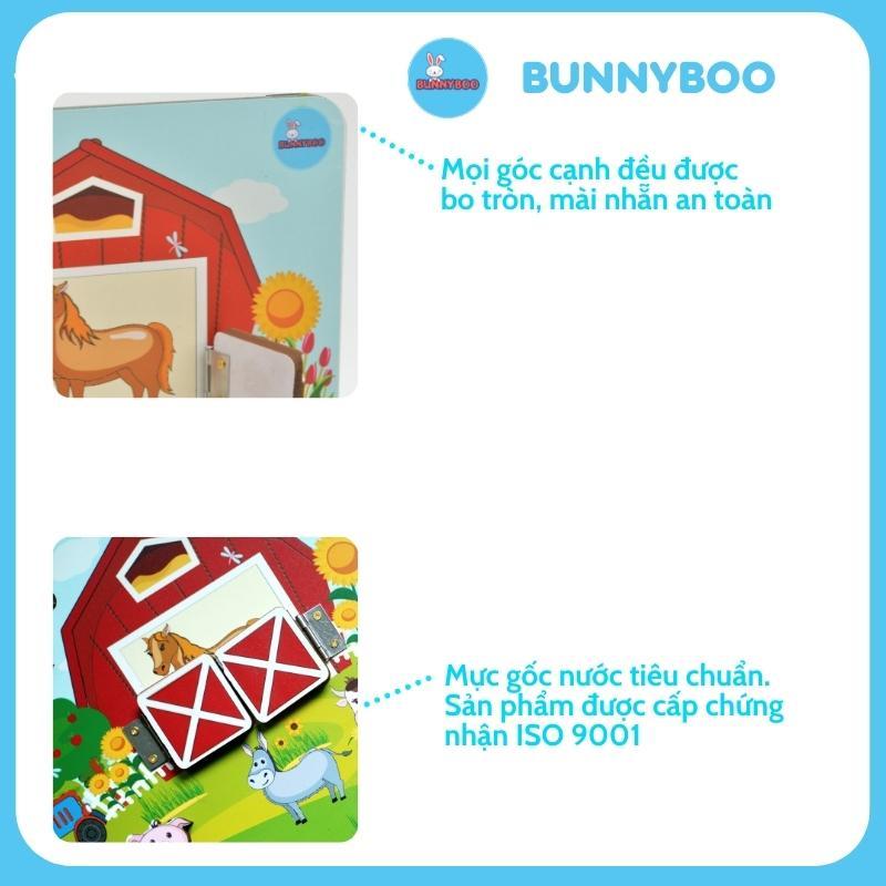 Bảng Bận Rộn Busy board Khu vườn nông trại Đồ chơi giáo dục thông minh xếp hình BUNNYBOO