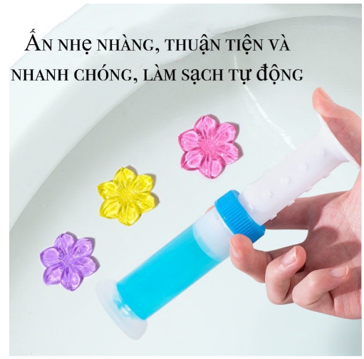 (Được chọn mùi) Gel thơm khử mùi diệt khuẩn toilet, Gel dính bồn cầu làm sạch lavabo dạng thạch hình bông hoa có 6 mùi thơm dễ chịu cho nhà vệ sinh