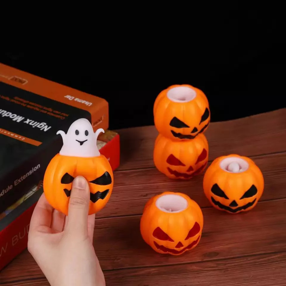 Đồ Chơi Dẻo Squishy Giảm Stress Trang Trí Halloween Mẫu Bí Ngô Dễ Thương